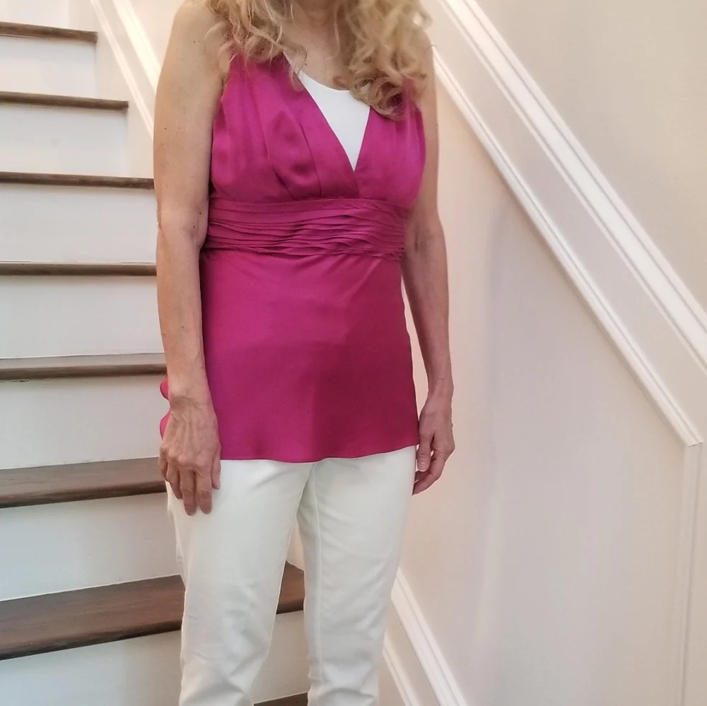 Armani Exchange Gorgeous Ex Cond/Pro Clean Silk Deep Pink Camisole L, $24 - Picture 7 of 11